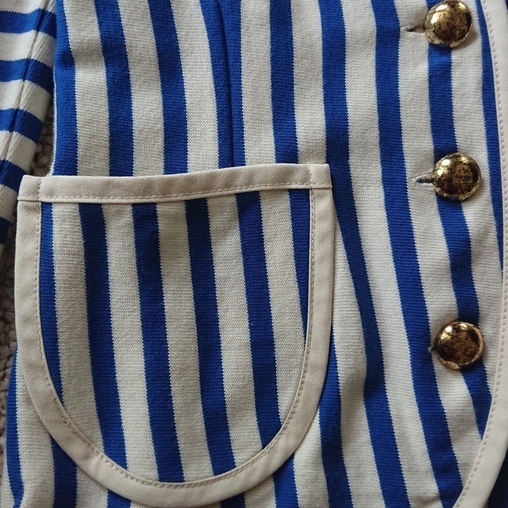 Marc by Marc Jacobs Nautical Theme Dusty White Multi Striped Blazer size XS - Picture 9 of 13